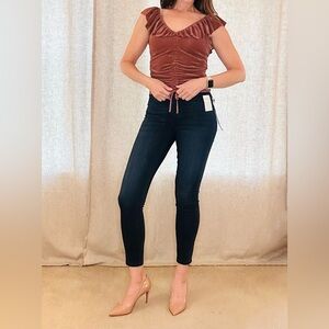 EXPRESS ruffled ruched top